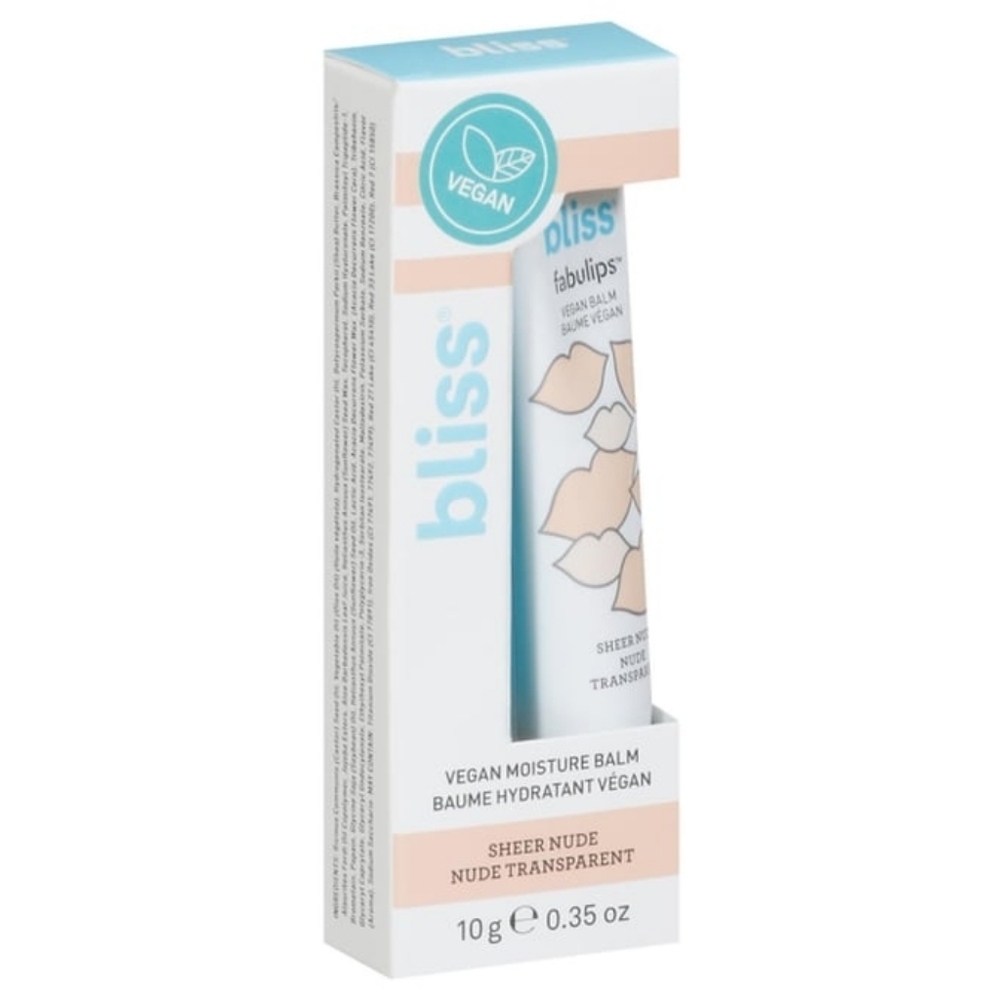Bliss Fabulips Vegan Moisture Balm - Sheer Nude (White & Nude)